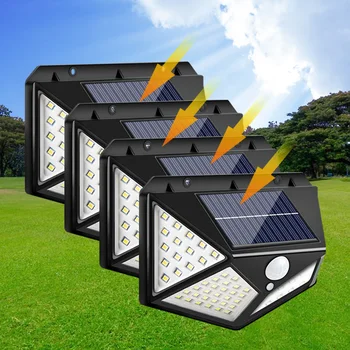 

100 LED Outdoor Solar Light Super Bright 3 Modes Solar LED Light Exterior Waterproof Garden Lamp Motion Sensor For Country House