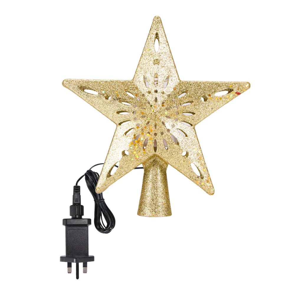 Светодиодный пятиконечная звезда декоративные лазерный проектор свет рождественской ёлки Топ пятиконечная звезда мигающая Цвет свет сообщение на Рождество