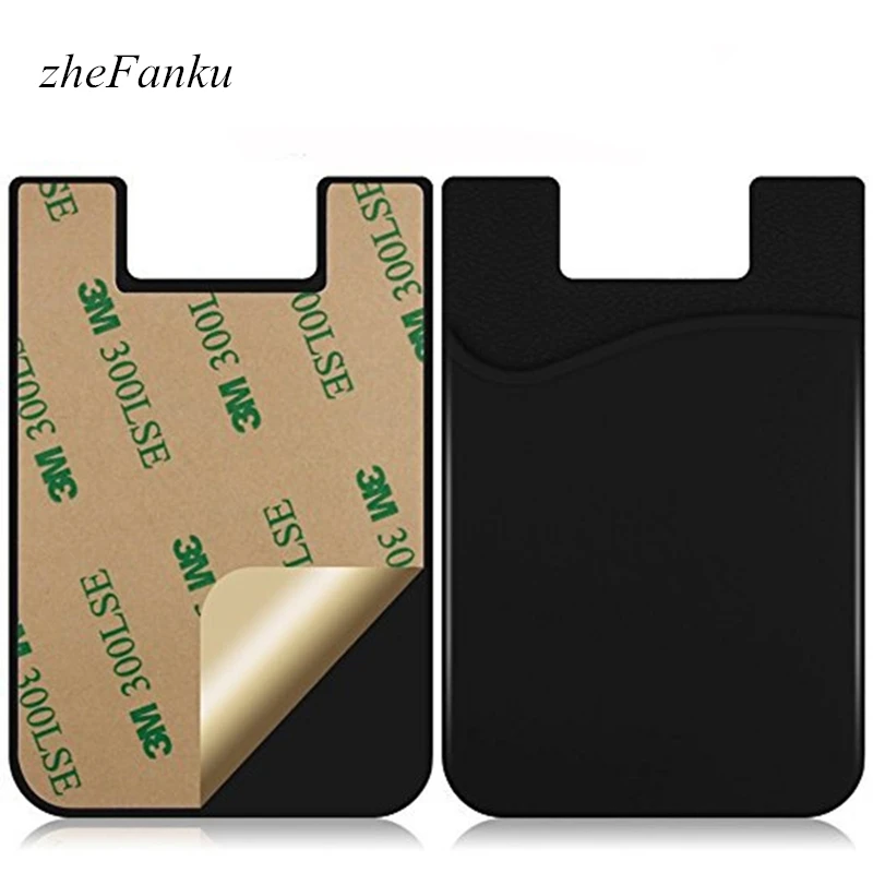 Negocios de bolsillo de crédito adhesivo de moda mujeres hombres teléfono celular titular de la tarjeta de identificación Delgado caso pegatina comprar 50 piezas tienen descuento