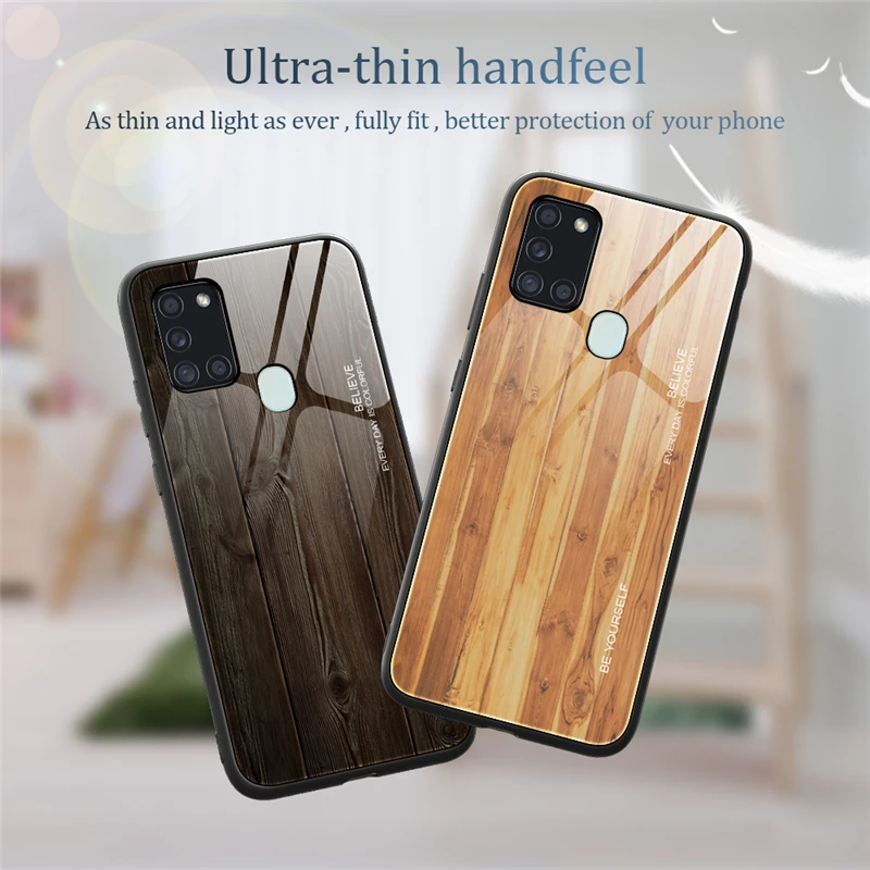 Деревянный стеклянный чехол для samsung galaxy s20 plus a21s a20e a51 a50 a71 a70 A21S Note 20 A91 s10 Lite |