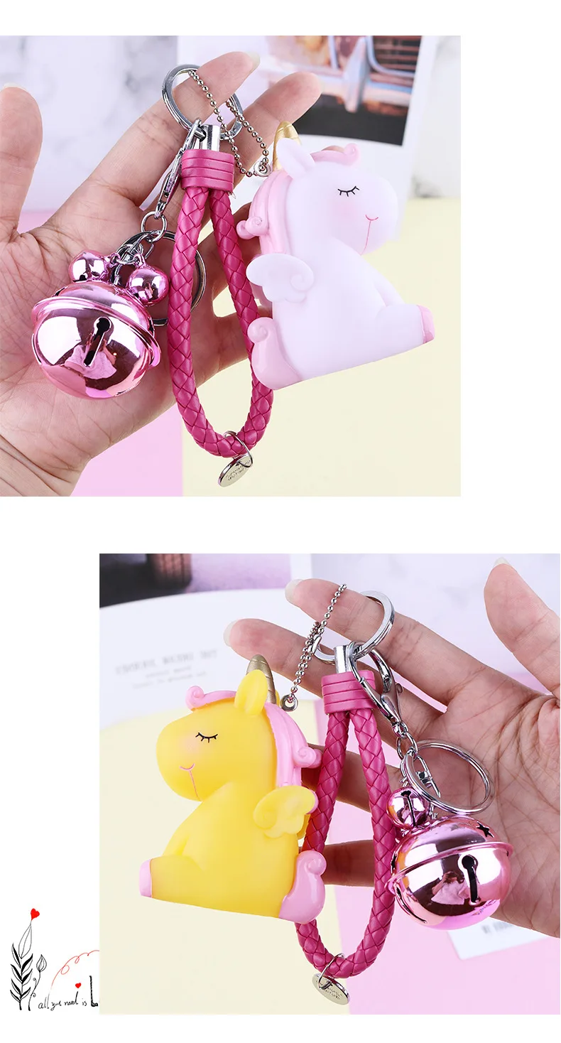 New Style Keychain Creative Cartoon angel ma Key Ring Unicorn Students Couples Gift Car Handbag Pendant