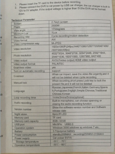 2,7 дюймов Видеорегистраторы для автомобилей Камера 1080P 140 градусов Широкий формат Двойной объектив Ночное видение тире видеокамера Регистраторы для парковочной системы