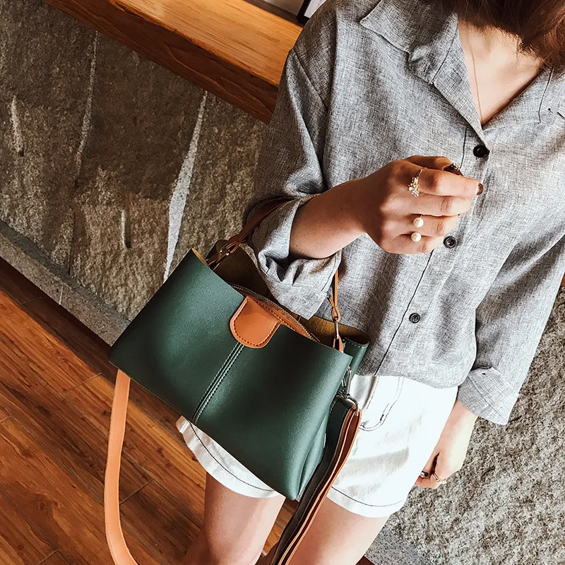 

2019 Women's Bag New Style WOMEN'S Bag Autumn Fashion Contrast Color Different Size Bags Women's Handbag Crossbody Bag