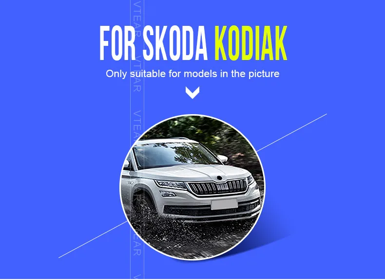 Vtear для Skoda Kodiaq шкода кодиак аксессуары автомобильные коврики для двери, коврик для вспышки, кожаные аксессуары для интерьера, коврик в автомобиль, накладка, покрытие, украшение для стайлинга автомобиля