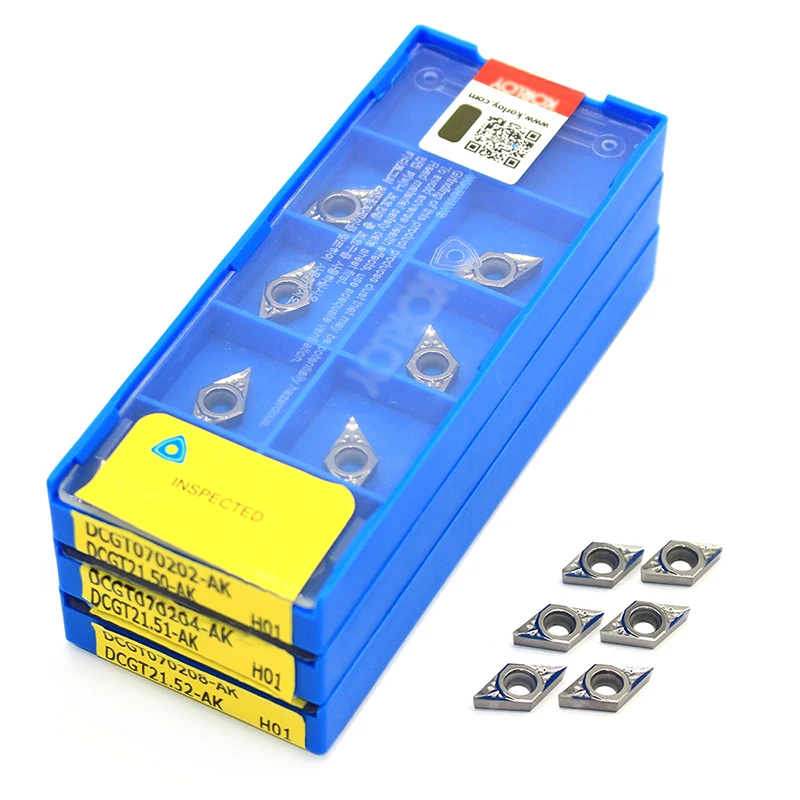 DCGT070202 DCGT070204 DCGT070208 AK H01 100% original Aluminum Alloy Blade DCGT 0702 CNC Lathe Tool Inserts Aluminum Processing