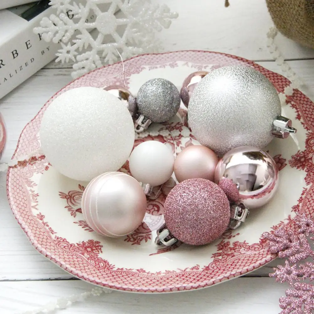 

24 Christmas Ball Snowflake New Year Home Bar Window Christmas Tree Ornaments Snowflakes Hanging Ball