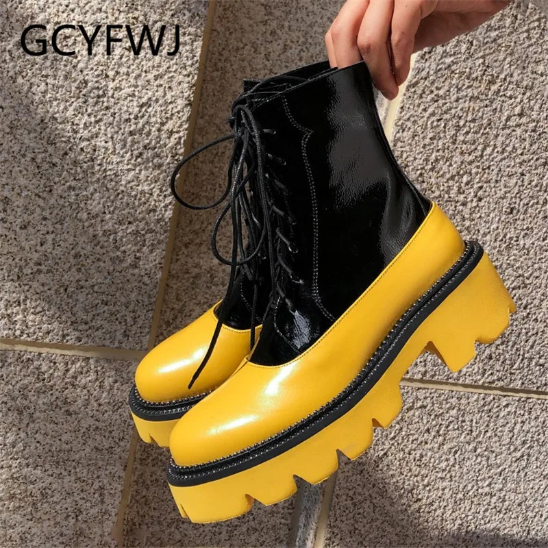 GCYFWJ/женские ботинки зимние на толстой подошве со шнуровкой Ботинки martin женские