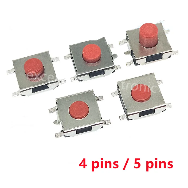 100pcs 6×6×4.3mm 6*6*4.3mm Tact tactile push button switch smd-4pin 