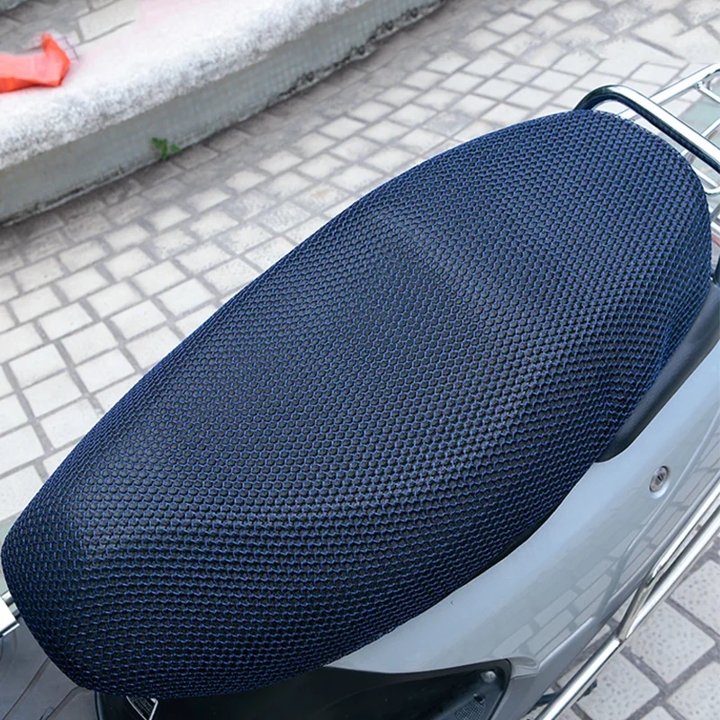 Polyester 3D Motorcycle Scooter Seat Cover Mesh Net Heat insulation Sleeve Black 