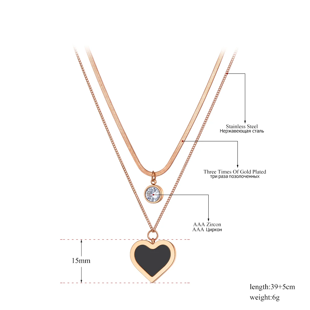 Trendy Acrylic Heart Pendant Necklace 