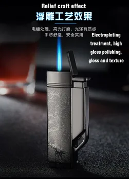 

Inflatable lighter windproof straight into the blue flame cigar creative metal lighter