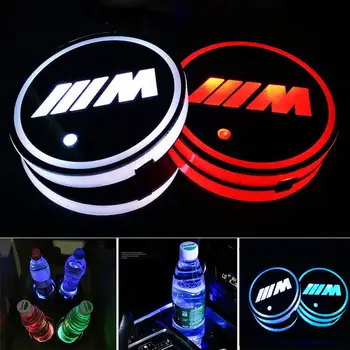 

2X Led BMW M Logo Cup Light UBS Car Atmosphere Light Colorful Water Coaster FOR BMW E46 E36 E34 F10 E90 F30 E60 F30 E53 E30 E92
