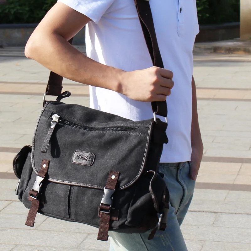

New Style Canvas Men's Bag Sling Bag Men's Bag School Bag Cross Trend Casual Shoulder Men's Bag