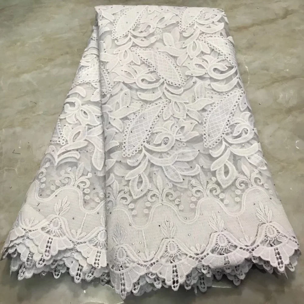 New embroidery pure white french lace Guipure African tulle fabric 2020 High Quality Milk Silk with stone Skin Healthy | Дом и сад