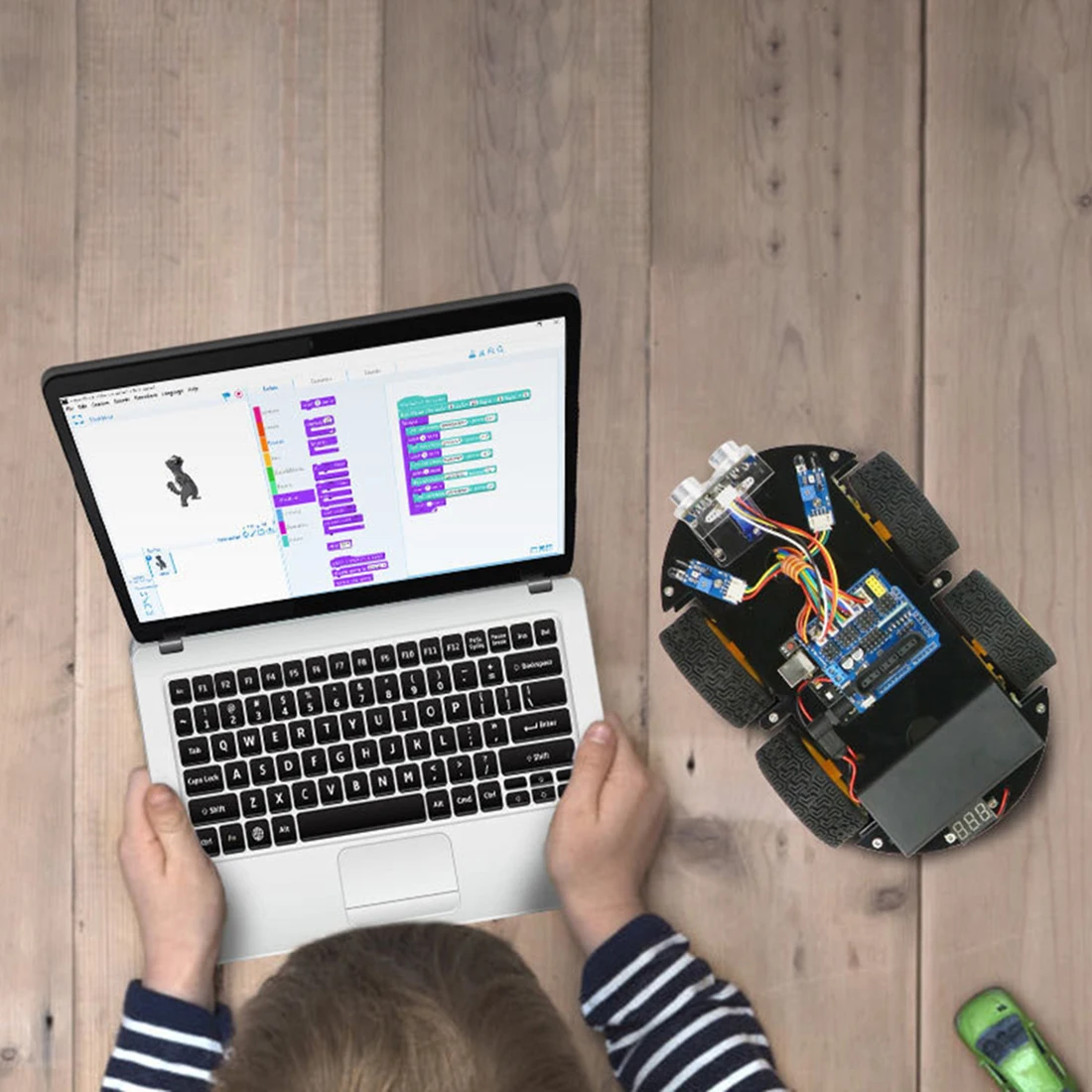 DIY Obstacle Avoidance Smart Programmable Robot Car Educational Learning Kit for BLE for UNO