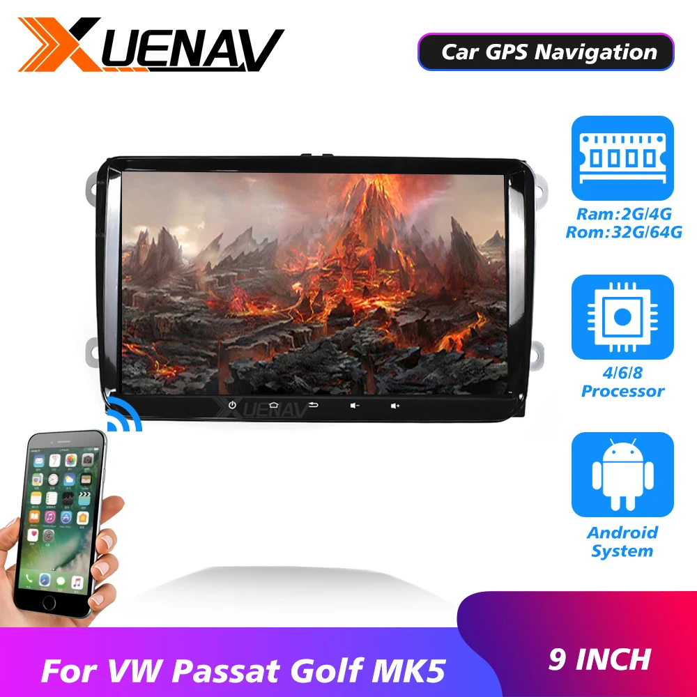 Автомобильная стерео-система 2 din android для VW Passat Golf MK5 Универсальная GPS-навигация