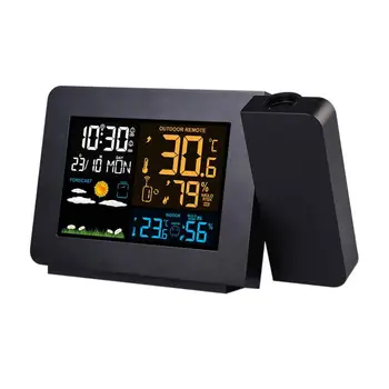 

Projection Alarm Clock, Wireless Weather Station With Large Lcd Display, Usb Charging, Temperature And Humidity Monitor, Dual Al