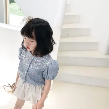 

2020 New Stylish Girls Printed Cotton Shirt Summer Fashion Girls Blouse 1-6t