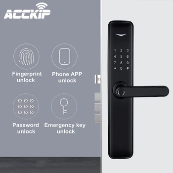

ACCKIP Fingerprint Electronic Smart Door Lock Code Card Touch Screen Digital Password Lock Key for Home Automation