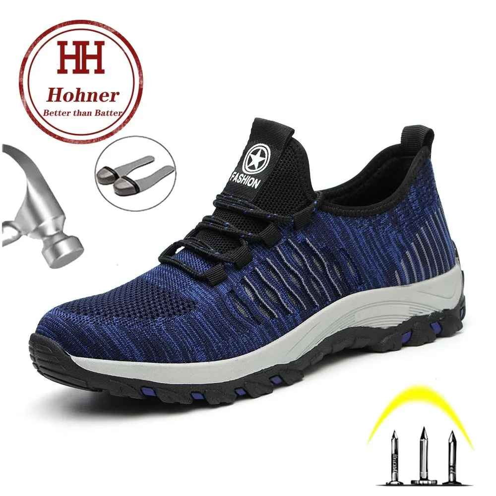 Hohner мужские нестираемые ботинки с теплоизоляцией, стальной носок, Рабочая обувь для мужчин, анти-разбивающие дышащие кроссовки, мужская обувь, размер 36-46