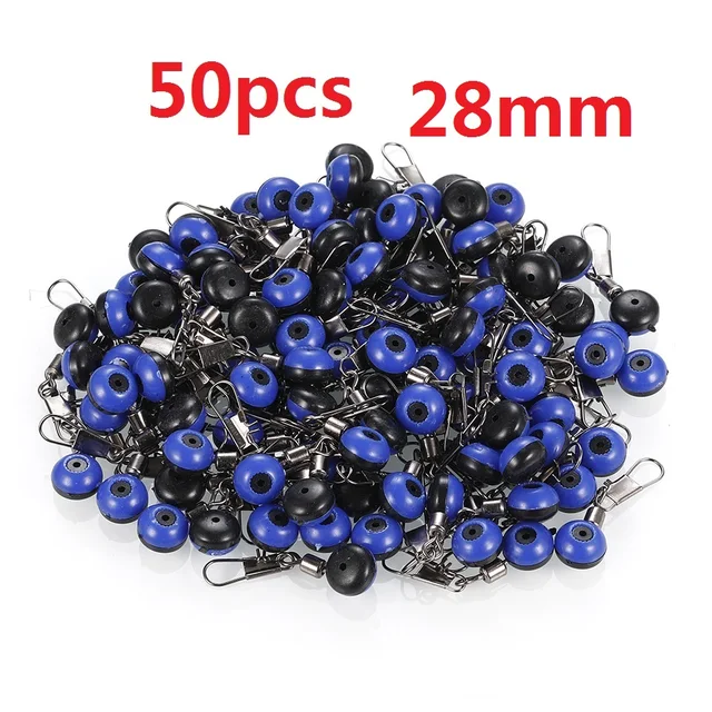 50/10PCS Fishing Float Bobber Stops Space Beans Swivel Connectors Wobbler Sea Fishing Saltwater Metal Plastic Tools Accessories 50pcs 28mm
