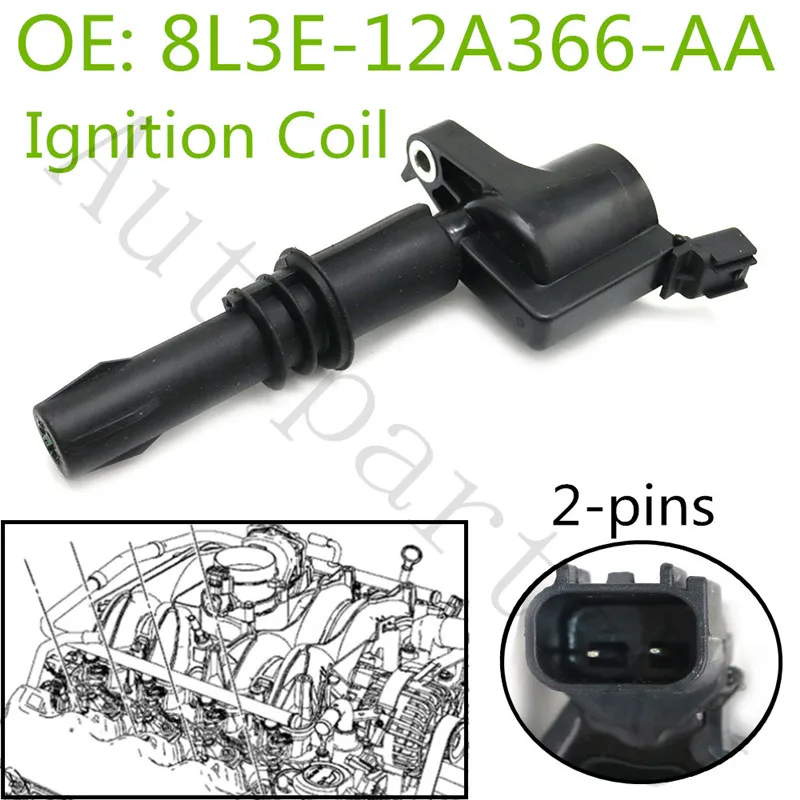 8L3E-12A366-AA 8L3E12A366AA Катушка зажигания для Ford F-150 F-250 F-350 F-450 F-550 F-650 F-750 F53 F59 Линкольн MERCURY