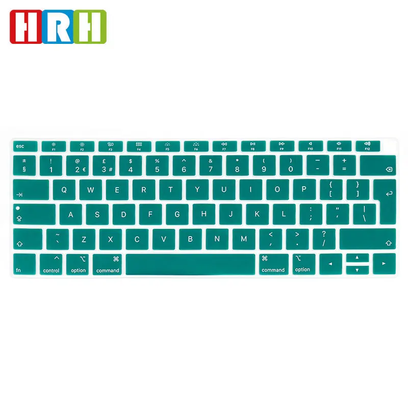 

HRH Waterproof Silicone English Keyboard Skin Cover Laptop Keyboard Protector for MacBook Air 13A1932 with Touch ID 2018
