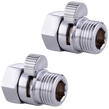 

2 Pcs Shower Diverter Valve Solid Brass Shut Off Valve for Bidet Sprayer Or Shower Head