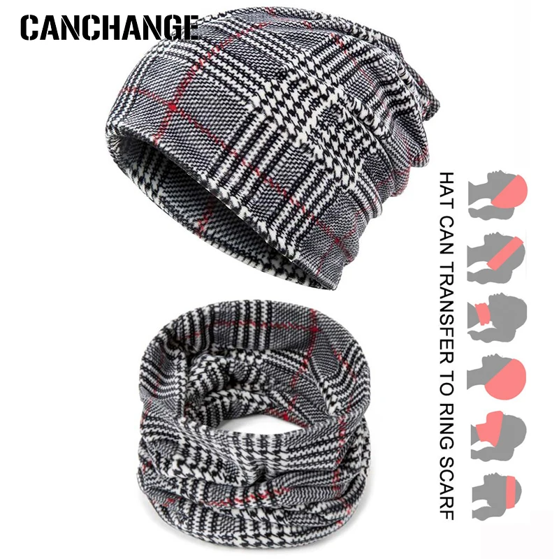 

CANCHANGE Multipurpose Skullies Beanies Women's Ponytail Beanies Hats Can Transfer To Scarves Unisex Multifunctional gorras