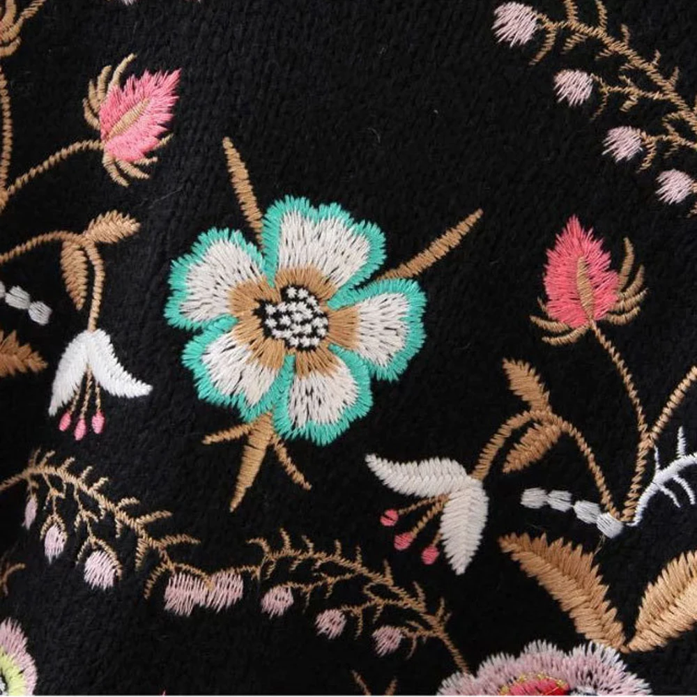 Autumn Winter New Women's Long Sleeve Knit Sweater Loose Sweater Embroidery Flowers Dropshipping turtleneck sweater