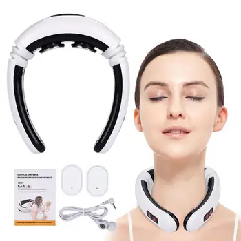 

6 Modes Power Control Electric Neck Massager Pulse Back Far Infrared Heating Pain Relief Tool Health Care Relaxation Machine