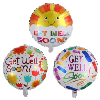 

50pcs/set 18 inch Get Well Soon Aluminum Film Balloon Sun Flower Letter Pattern Balloon Party Celebration Decoration Ball