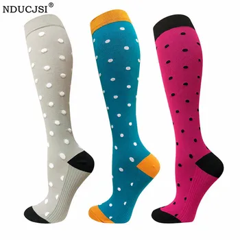 

NDUCJSI Colorful Stripes Polka Dot Men Fitness Long Socks Printing Pattern Women Spring Autumn Winter Christmas Gift