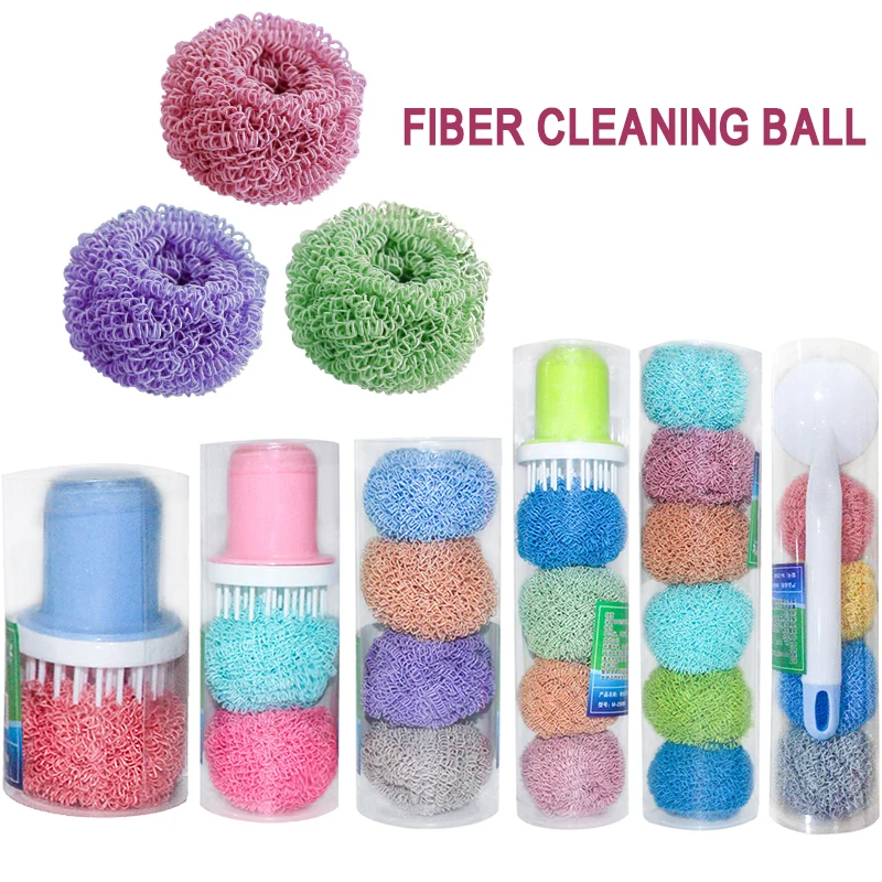 

Kitchen Does Not Hurt The Pot Brush Powerful Decontamination With Handle Nano Cleaning Ball Household Fiber Steel Ball Combinate