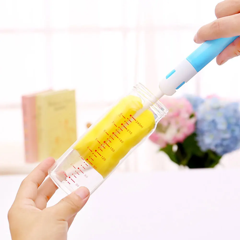 4Pcs/Set Silicone Bottle Cleaning Sponge Newborn Baby Milk Bottle Pacifier Spout Tube Glass Cup Washing Clean Brush Tool