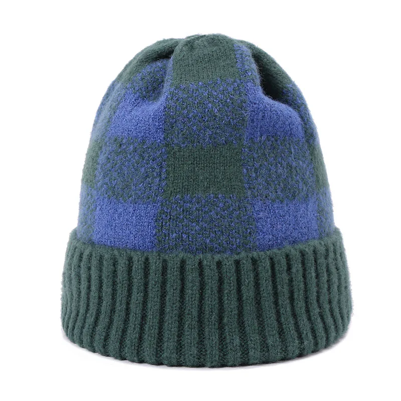 G Skullies женская шапка вязаная шапка осенние и зимние теплые шапки теплые и удобные кепки унисекс Сращивание Цвет Блок открытый - Цвет: G