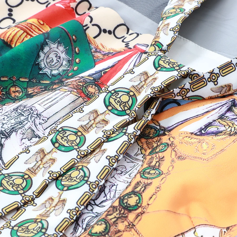 Ранняя осень подиум Vestido платья Европейский короткий рукав сетка Роскошное винтажное женское элегантное платье с принтом