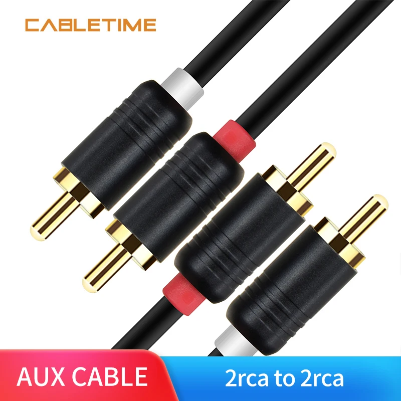 Аудиокабель Cabletime со штыревыми соединителями 2RCA на двойной аудиокабель RCA 1 5 м 3