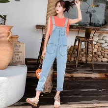 Летние свободные джинсовые штаны, джинсы, нагрудник, Комбинезоны для женщин XS s m l xl