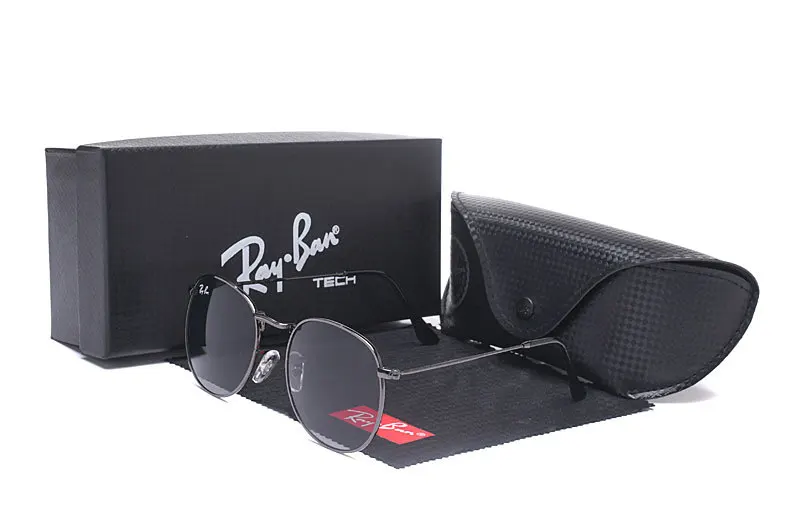 RayBan RB3447 солнцезащитные очки мужские классические RayBan круглые Светоотражающие Ретро солнцезащитные очки Oculos Gafas Shades RayBan поляризационные