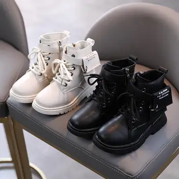 

Autumn winter 2020 new children's Martin boots solid British style boys leather snow boots girls' fashionable sport shoes