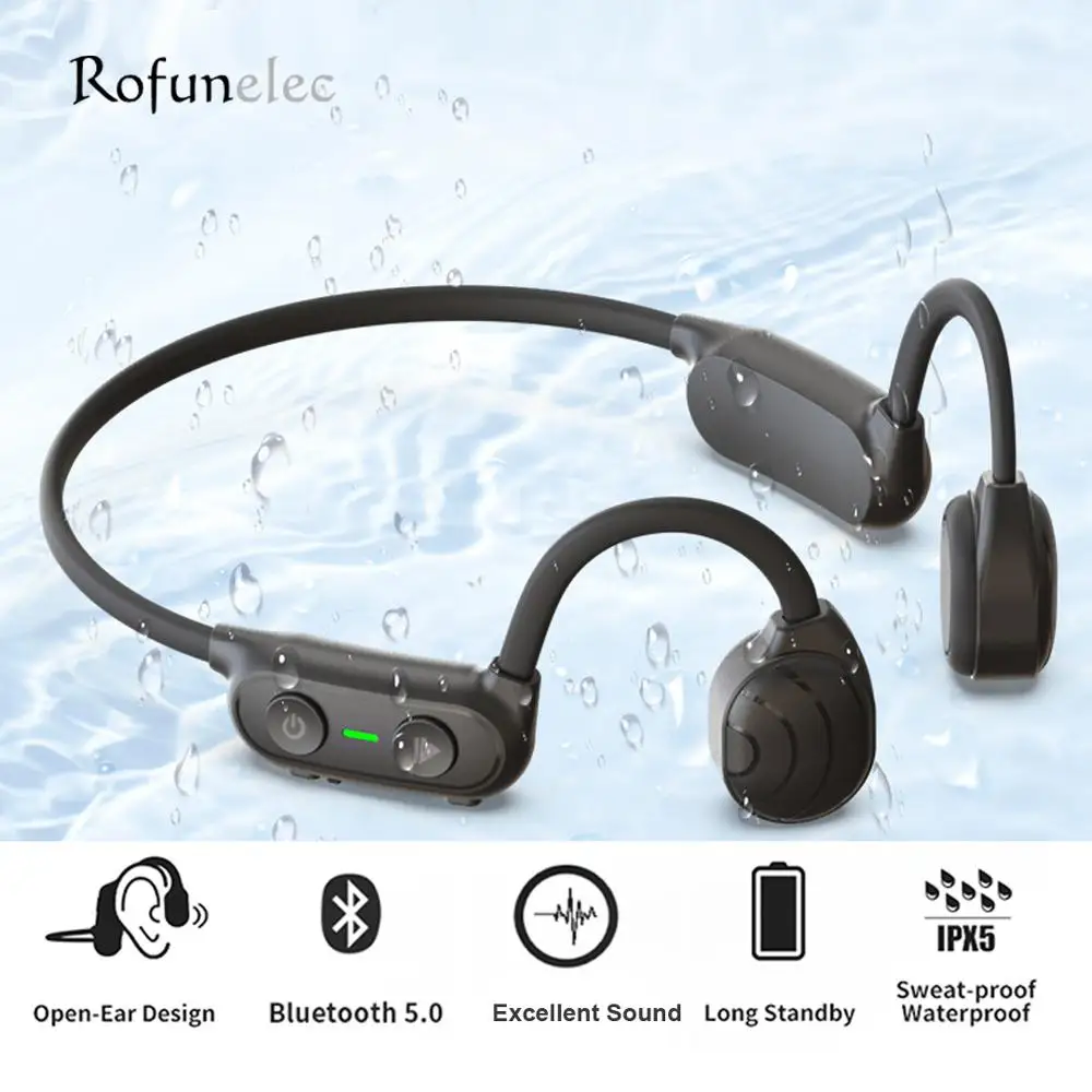 

Bone Conduction Headphone Bluetooth Earphone Bone Conduction Speakers With Mic Headset For Sports Running Cyclist Driver Jogging