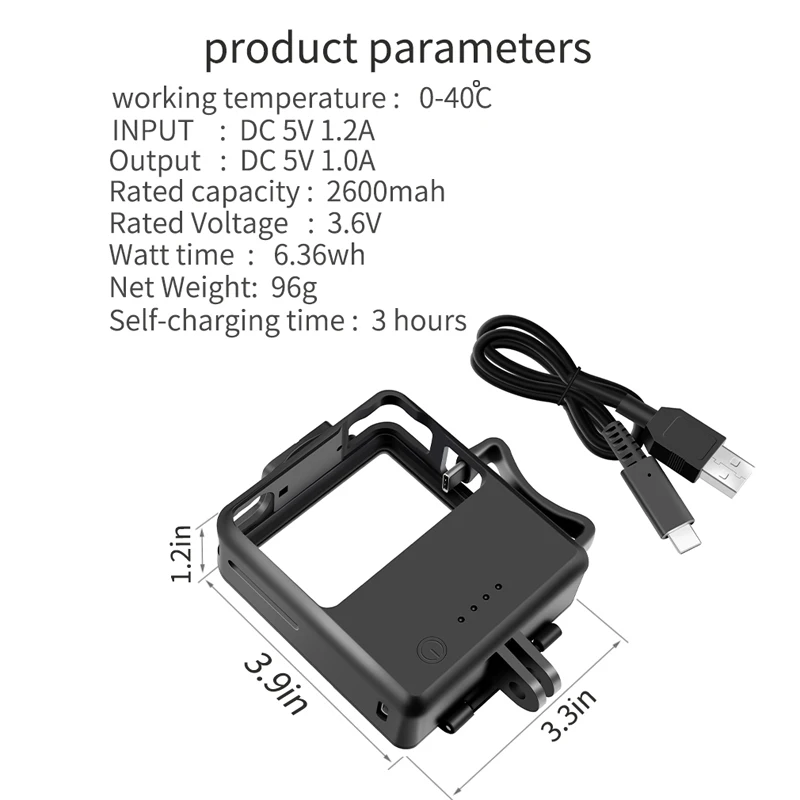 Sport-Camera-Mobile-Power-Battery-Bank-2600mAh-Large-capacity-for-dji-Osmo-Action-Camera-Accessories (5)