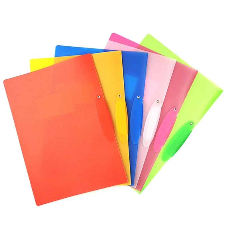 A4 Clear Document Bag Paper File Folder Legal Paper Contract File Bags Clips Stationery School Office Supplies Random Color