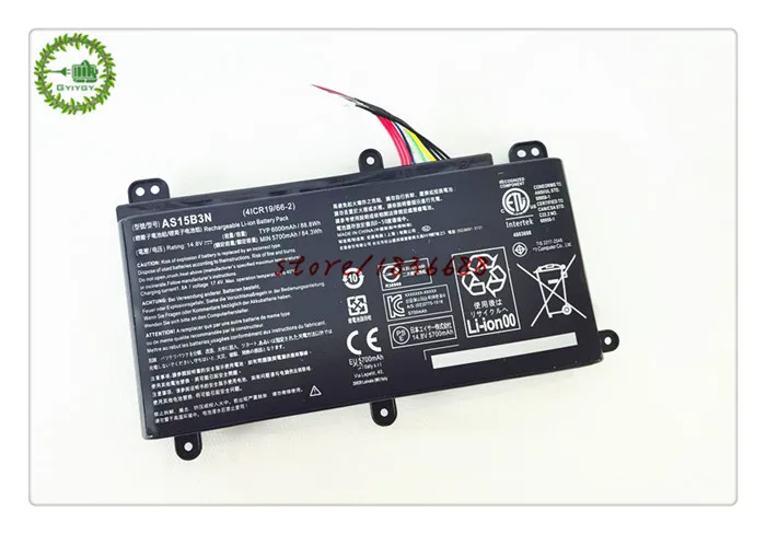 Аккумулятор GYIYGY AS15B3N для Acer Predator G9-591 G9-592 G9-791 G9-792 14 8 V 6000mAh/88.8Wh 5700mAh/84.3Wh | Компьютеры и