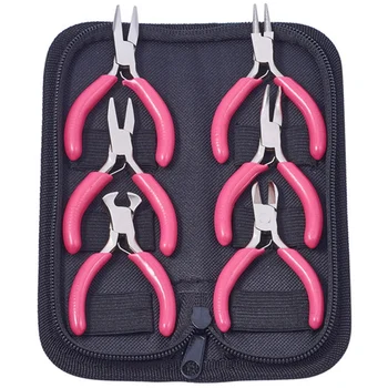 

GTBL Mini Jewelry Pliers Sets Diy Jewelry Tools&Equipments 6Pcs/Lot For Jewelry Making Carbon Steel Deeppink Diy Handmade Hardwa