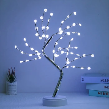 

Bonsai Tree Light 60LED Snowflakes Shape White Shimmer Branches Battery and USB Operated for DIY Home Decoration
