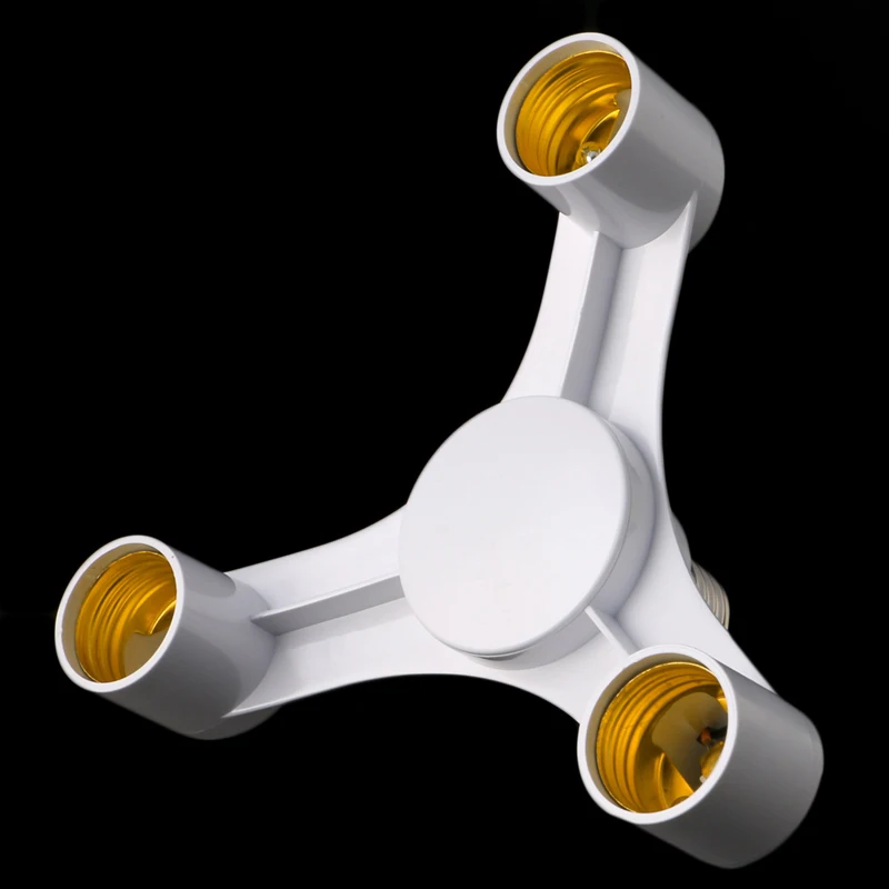 3 в 1 E27 к 3E27 цоколь сплиттер светодиодный светильник лампа адаптер держатель Белый E65B