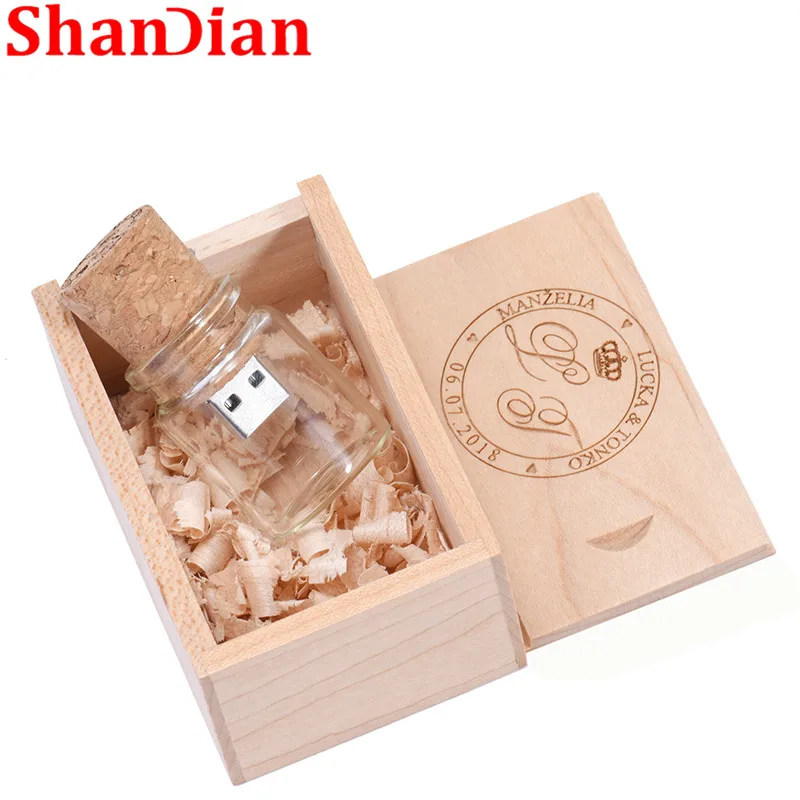 SHANDIAN Стекло желая плавающие бутылки USB2.0 флеш накопитель 4GB/8GB/16GB/32GB/64GB 128GB флэш