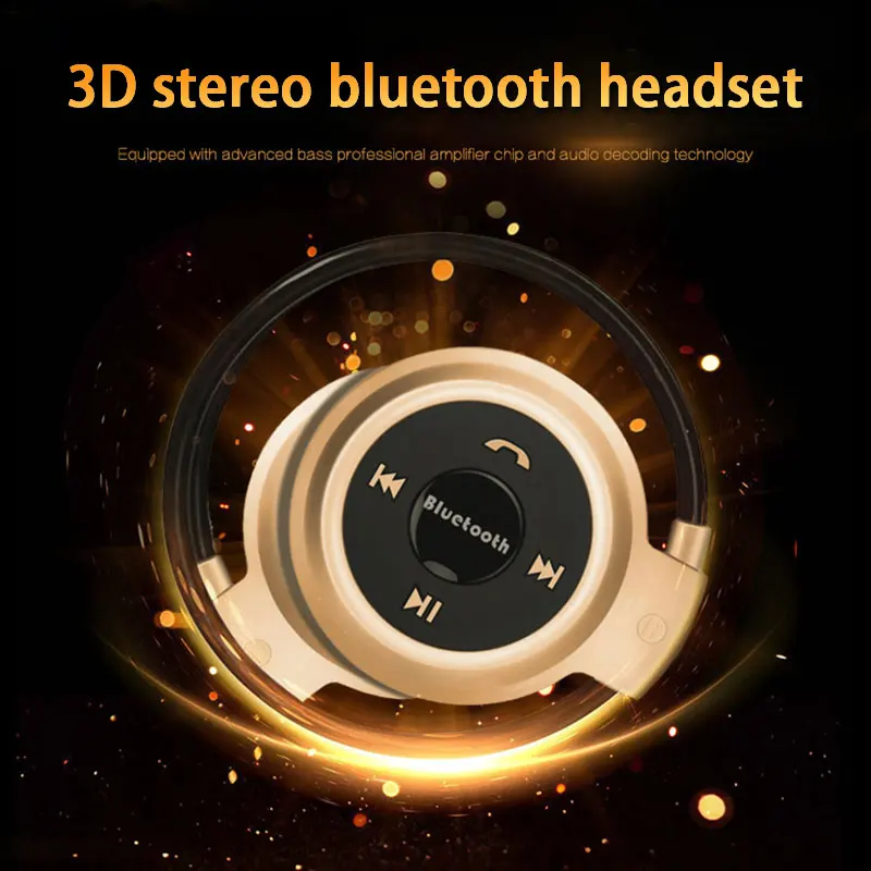 Беспроводные Bluetooth-наушники наушники для звонков стерео FM-радио с TF-картой